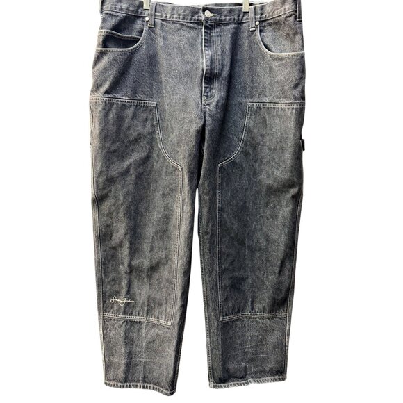 Sean John Pants - Vintage Sean John Double Knee Jeans 42x31 Black Baggy Wide Y2K Rave Diddy Yachty